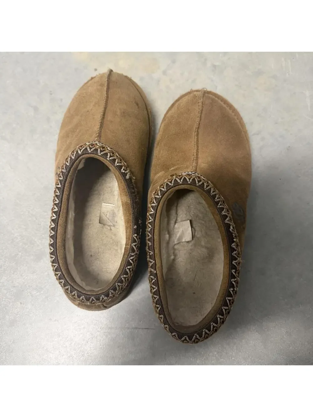 UGG Tasman Chestnut Suede Shearling Slip On Slippers Men's Size 8